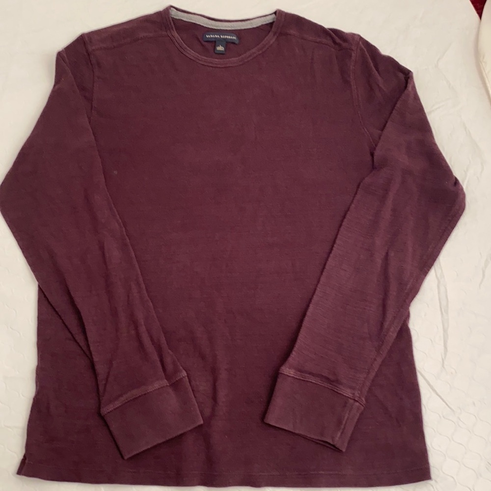 Banana Republic merlot long sleeve top L